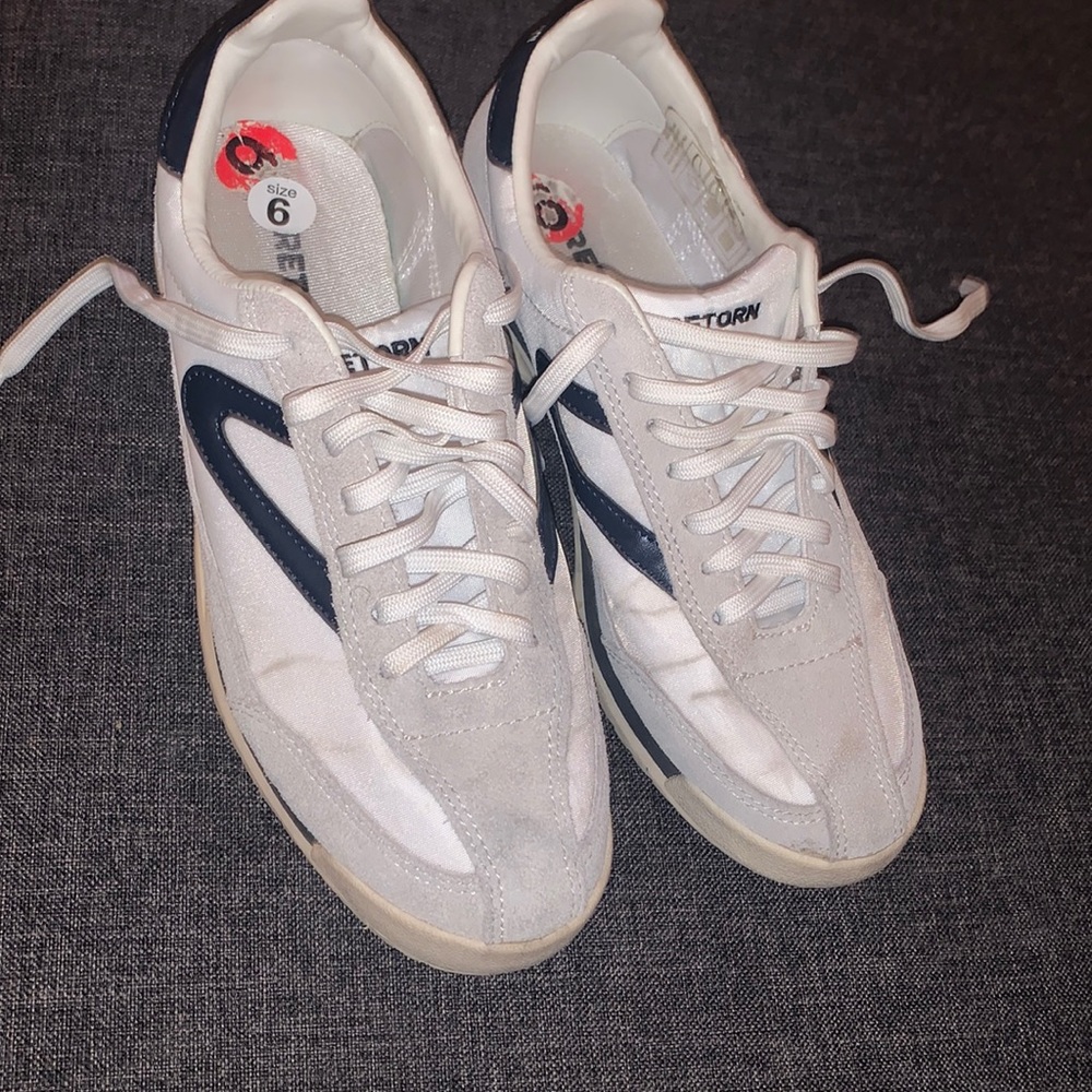 Tretorn white and  blue sneakers
